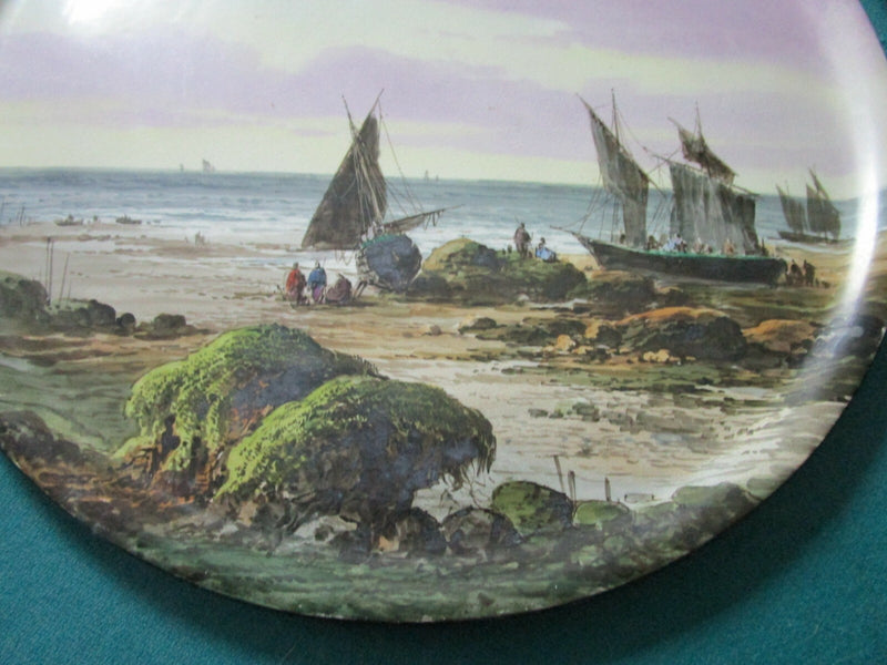 ANTIQUE SARREGUEMINES FRANCE PLATTER WALL PLAQUE 13 1/2"