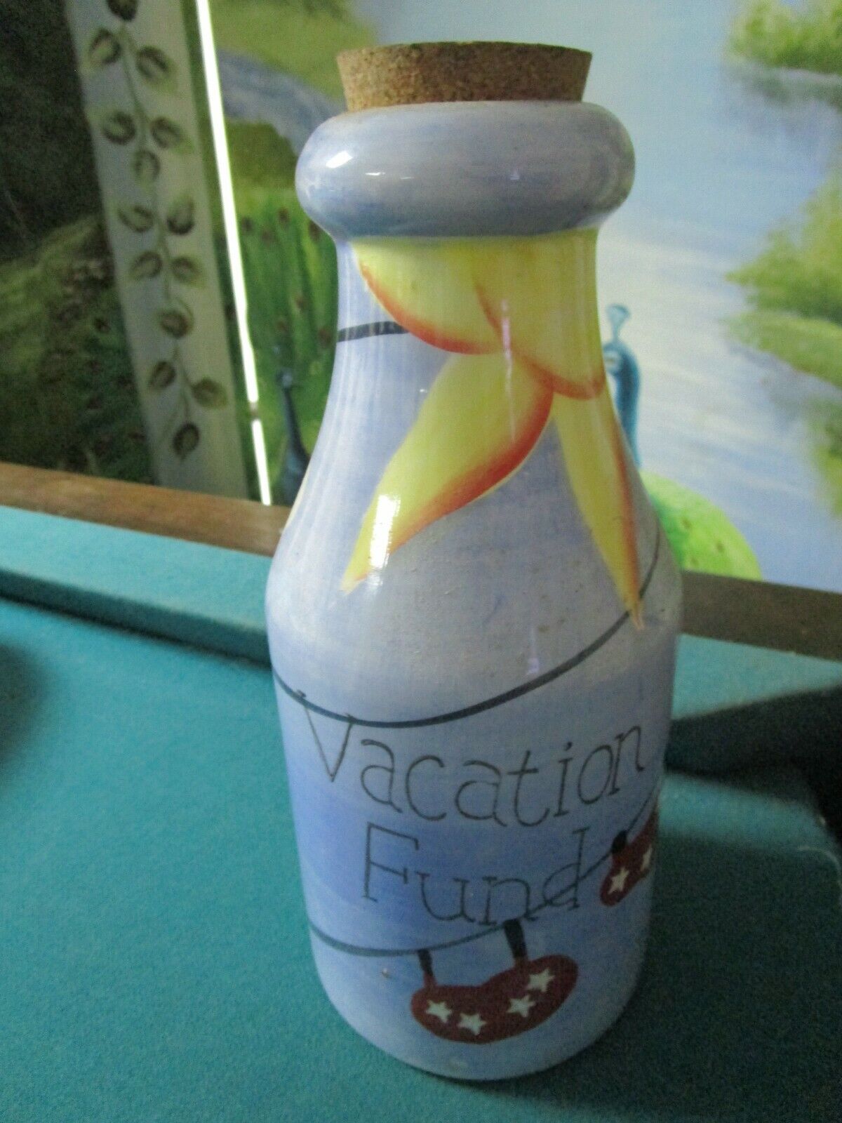 Vacation Fund Pottery MILK Bottle COIN BANK