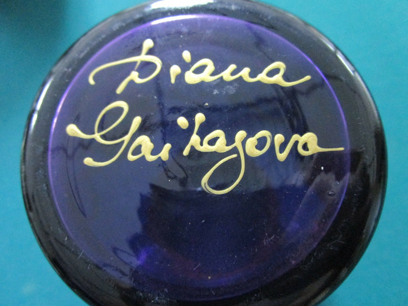 BOHEMIAN CRYSTAL VASE HAND PAINTED GOLD SIGNED CRUET PITCHER ORIGINAL PICK1