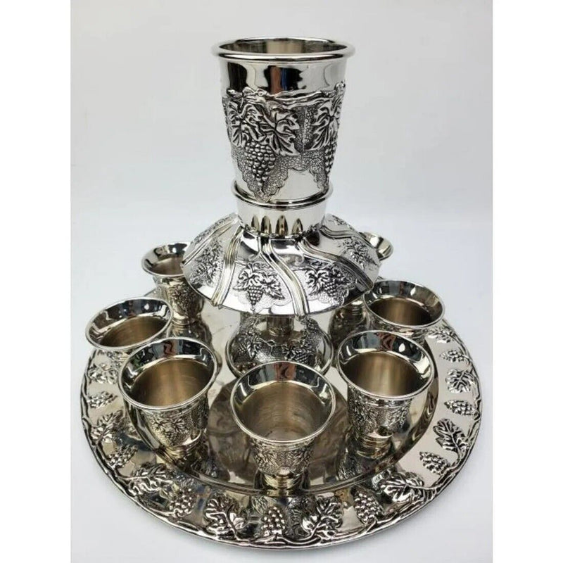 Judaica 11 Piece Kiddish Cups Set grapes design