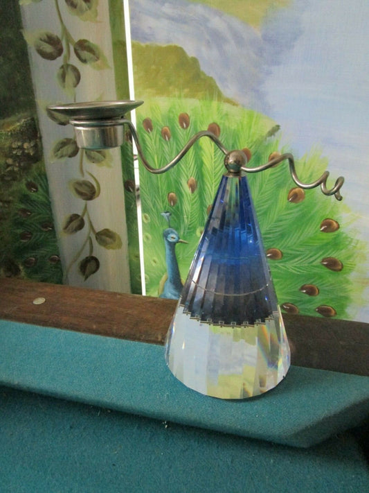 Limited Edition Swarovski Crystal Pyramid Candleholder Candlestick Signed