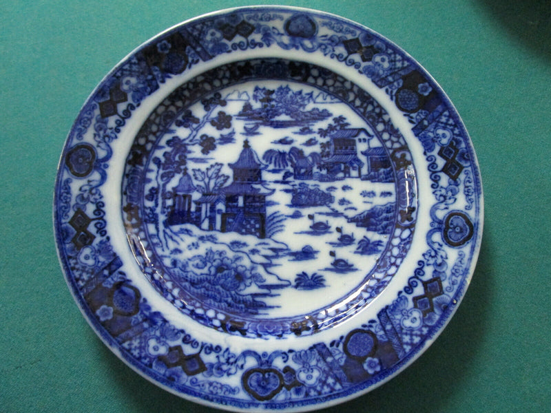 ANTIQUE FLOW BLUE PLATE GENERAL LEE BATTLE OF GETTYSBURG, ORIENTAL  ASHWORTH PIC