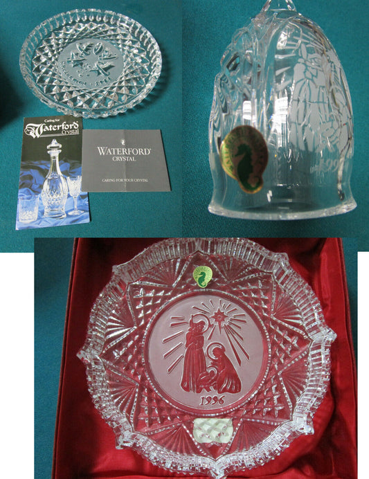 WATERFORD CRYSTAL SONG OF CHRISTMAS PLATE BELL 1988/1996 ORIG PICK 1