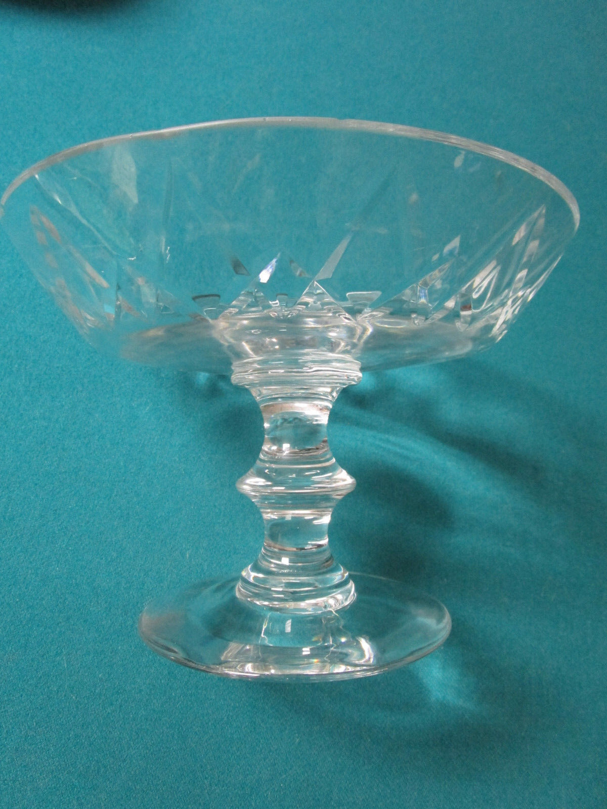 VAL ST LAMBERT FRANCE CRYSTAL FOOTED COMPOTE 6 X 8 1/2" SALE