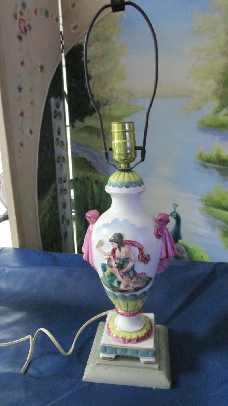 CAPODIMONTE STYLE TABLE BOUDOIR LAMP 25"