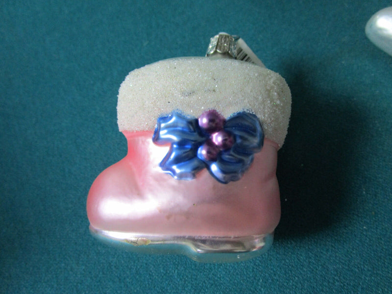 Vintage 5 Glass Christmas Ornaments Made In Czechoslovakia 2-3"  Original Glass