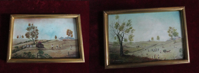 MIMMA INDELLI ORIGINAL PAINTING RED VELVET MATTED 15 X 12" FRAMED PICK 1