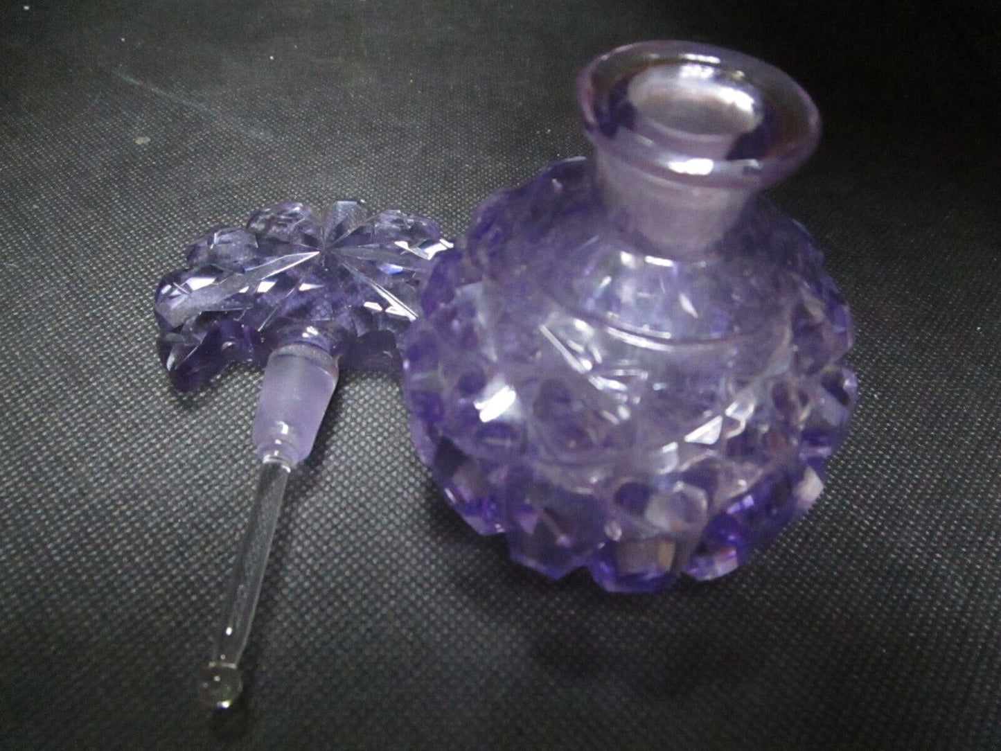 Antique amethyst crystal perfume bottle 5"