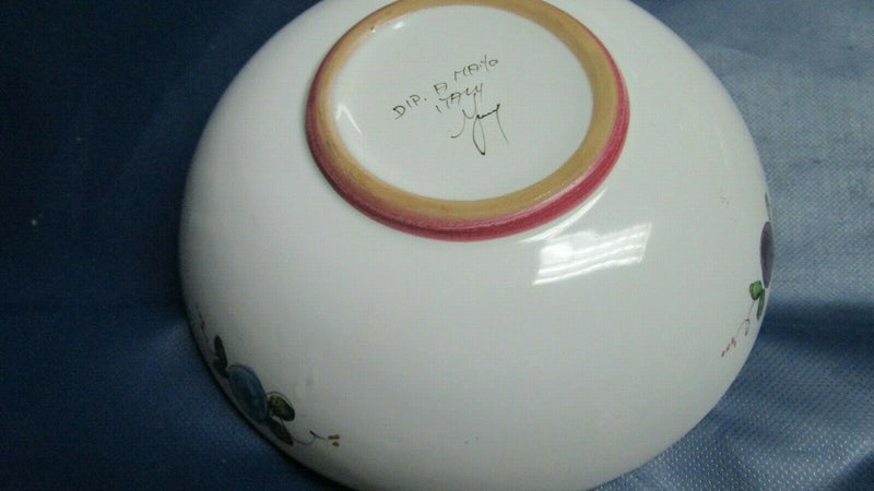 DERUTA ITALY DIP A MANO CERAMIC BOWL PLATES CUP SAUCER FRUITS PINK RIM PICK 1