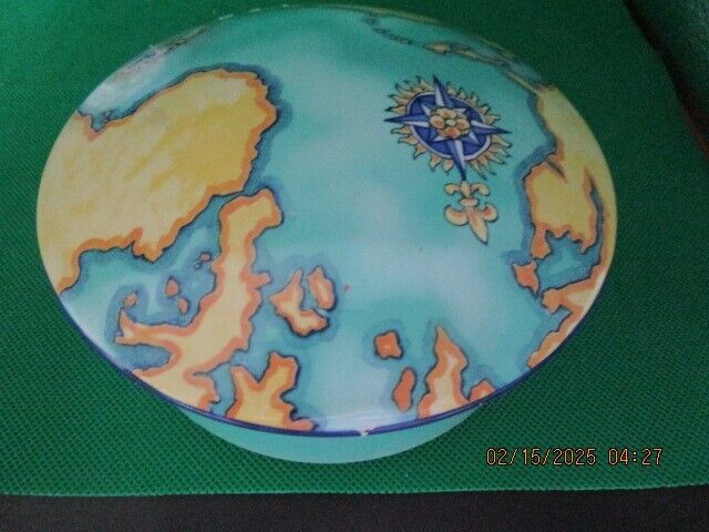 TIFFANY TAUK TRINKET BOX WORLD DISCOVERY 5" [80B]