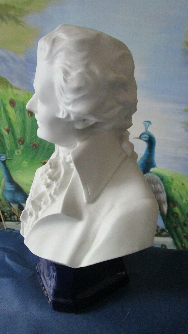 Mozart Parian Bust Limoges France Blue Base 11"