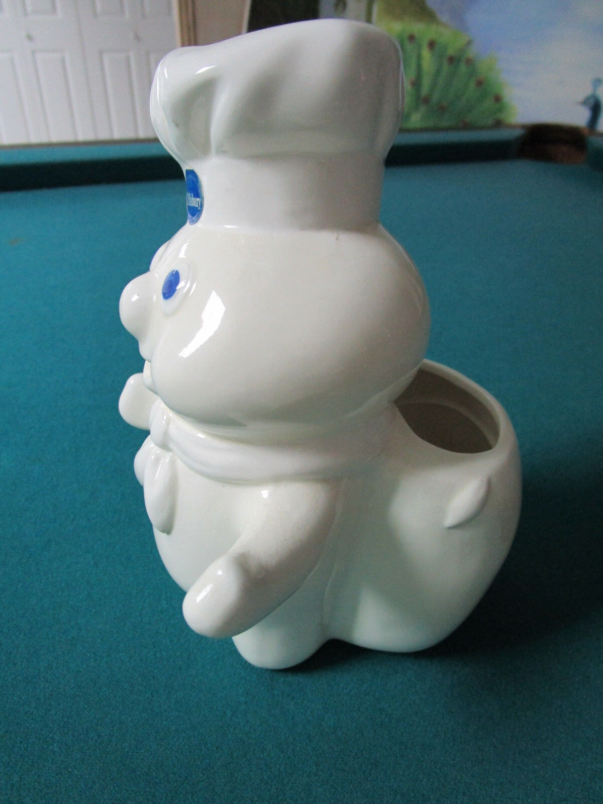 VINTAGE ORIGINAL Pillsbury Doughboy 2 Figurines NAPKIN HOLDER & FLOUR BOWL [83b]