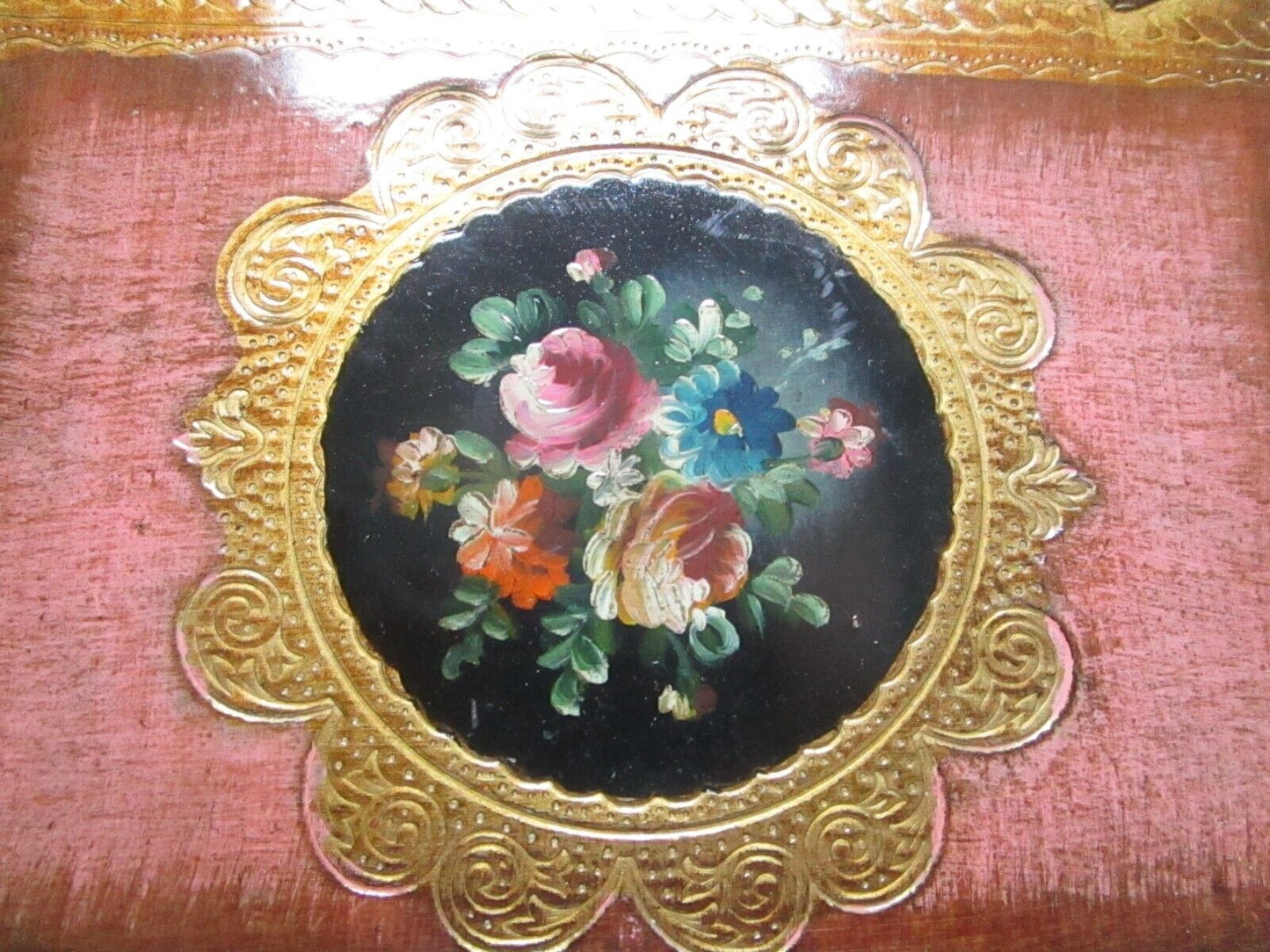 VANITY WOODEN HANDPAINTED TRAY 11 1/2 x 8 1/2"