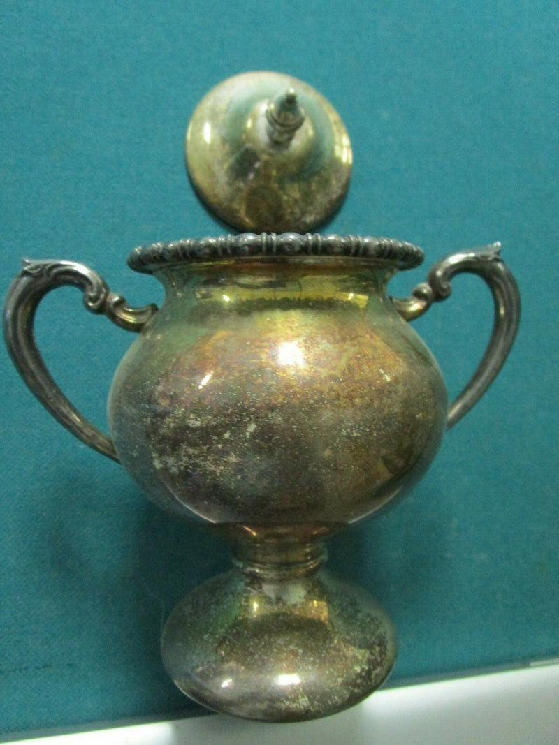 Antique Silver On Copper English Tea And Coffee Set With Tray 5 Pcs