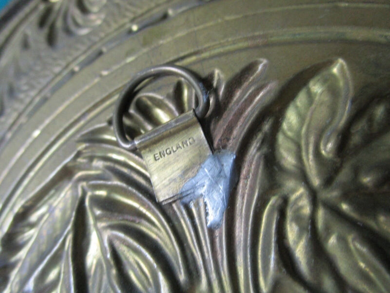 Hammered Brass England Pair Of Plates 9 1/2" Original