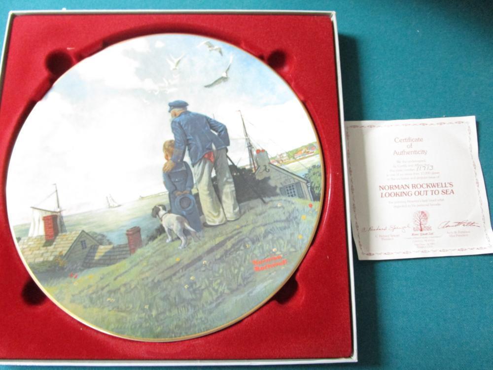 "LOOKING OUT TO SEA" BY NORMAN ROCKWELL COLLECTOR  PLATE NIB orig^^