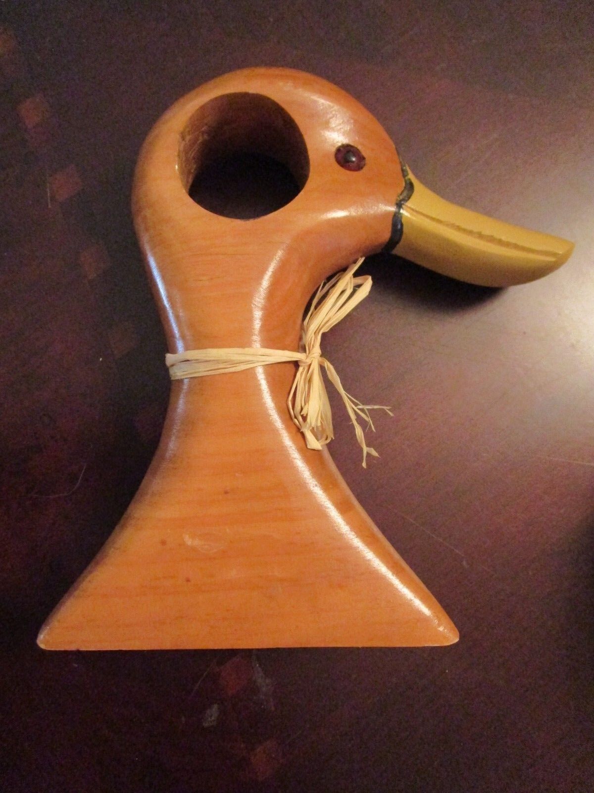 Tremblay Canada Wood Carved Duck Head Figurine Sculpture  7 1/2" ORIGINAL