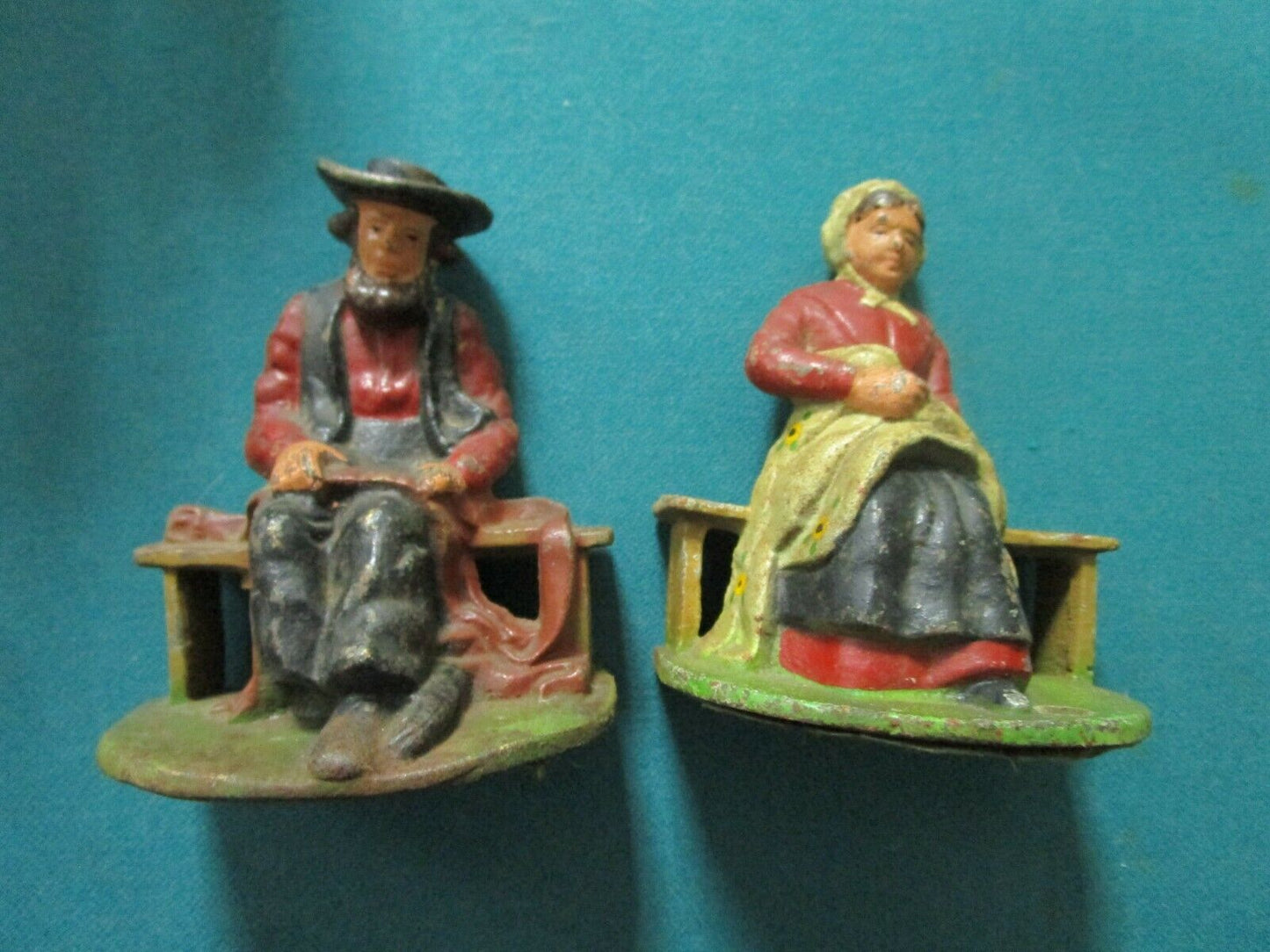 ANTIQUE CAST IRON BOOKENDS BALD EAGLES  / AMISH COUPLE PICK ONE