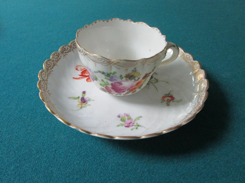 Dresden Germany Coffee Cup And Saucer, Trio Floral Pick One ^^