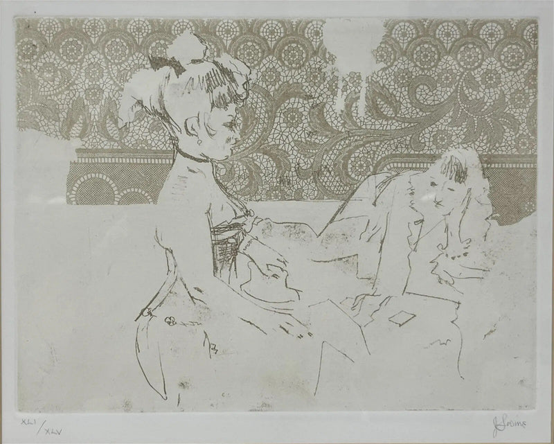 Jack Levine LITHOGRAPH  Etching "Girls of Tunbridge Alley III" PENCIL SIGNED