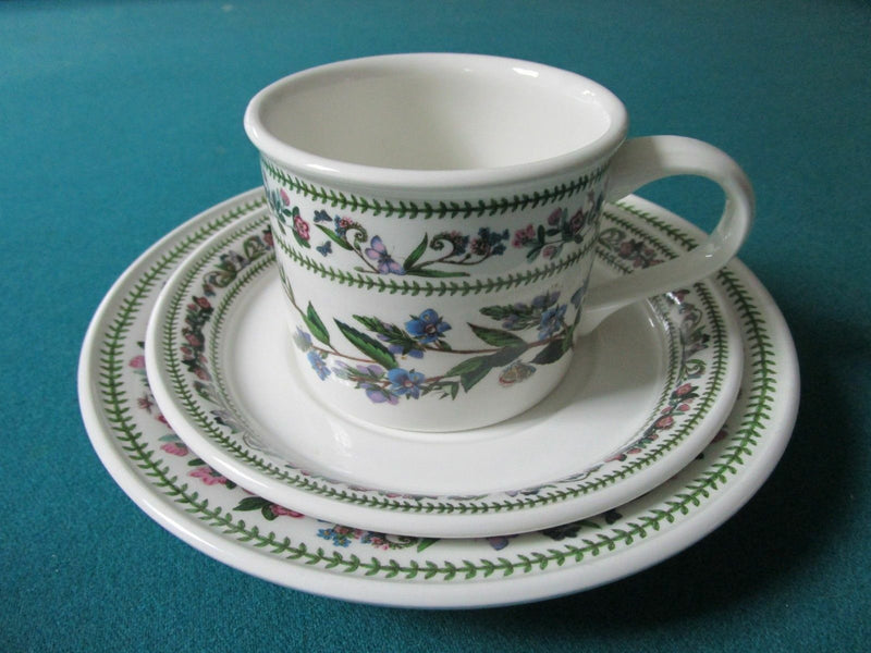 Portmeirion England Cup Saucer  Trio Botanical Flowers Herbs Pick1 [120b]