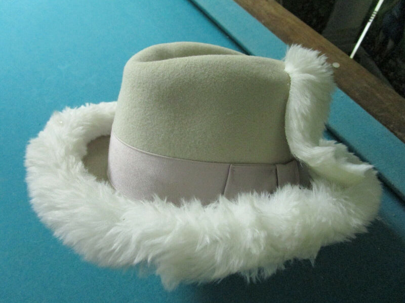 ALPHA GODFATHER FAUX FUR -hat - JUNE'S YOUNG WIDE BRIM TOP FLOWER PICK1