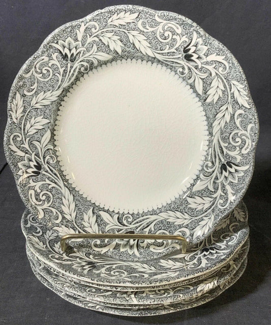 6 Staffordshire MEAKIN Renaissance Ceramic BREAD Plates 7"