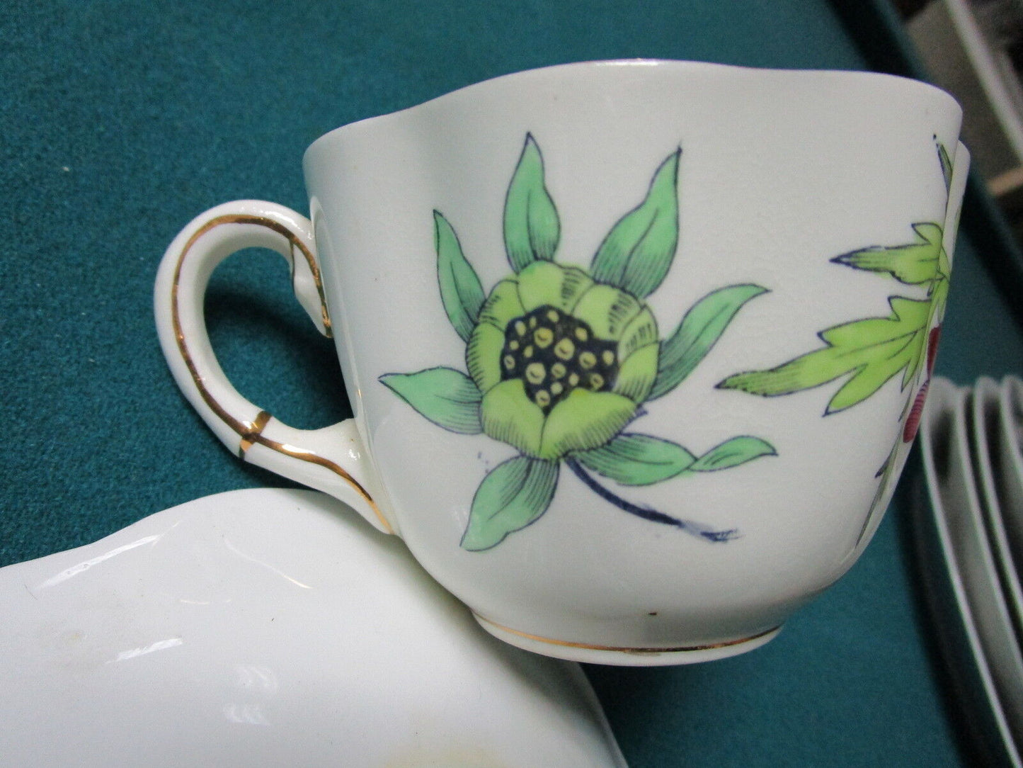 1940s  Vintage teacup  saucer Bone China Taylor Kent Longton England  ORIG [81A]