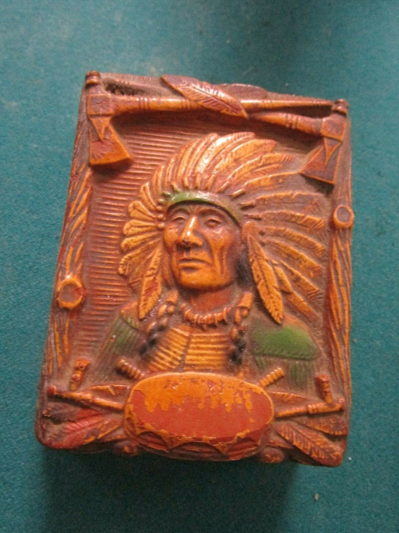 SOUTHWESTERN ART WINCHESTER, AMERICAN INDIAN CHIEF MASK, DESSERT STONES TRINKET