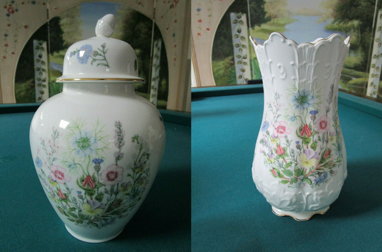 Aynsley England Wild Tudor Pattern Covered Urn Vase  In Original Box pick 1