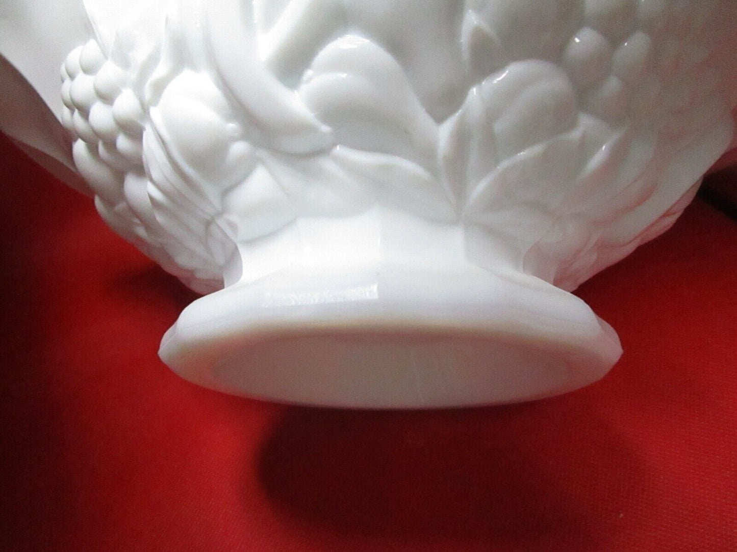 Milk Glass fruit basket 10 x 9 x 11"