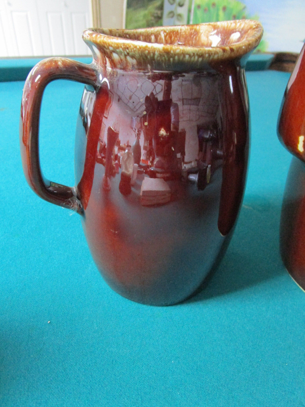 1960's Vintage Brown Drip HULL 2 Pitcher JUGS Oven Proof *