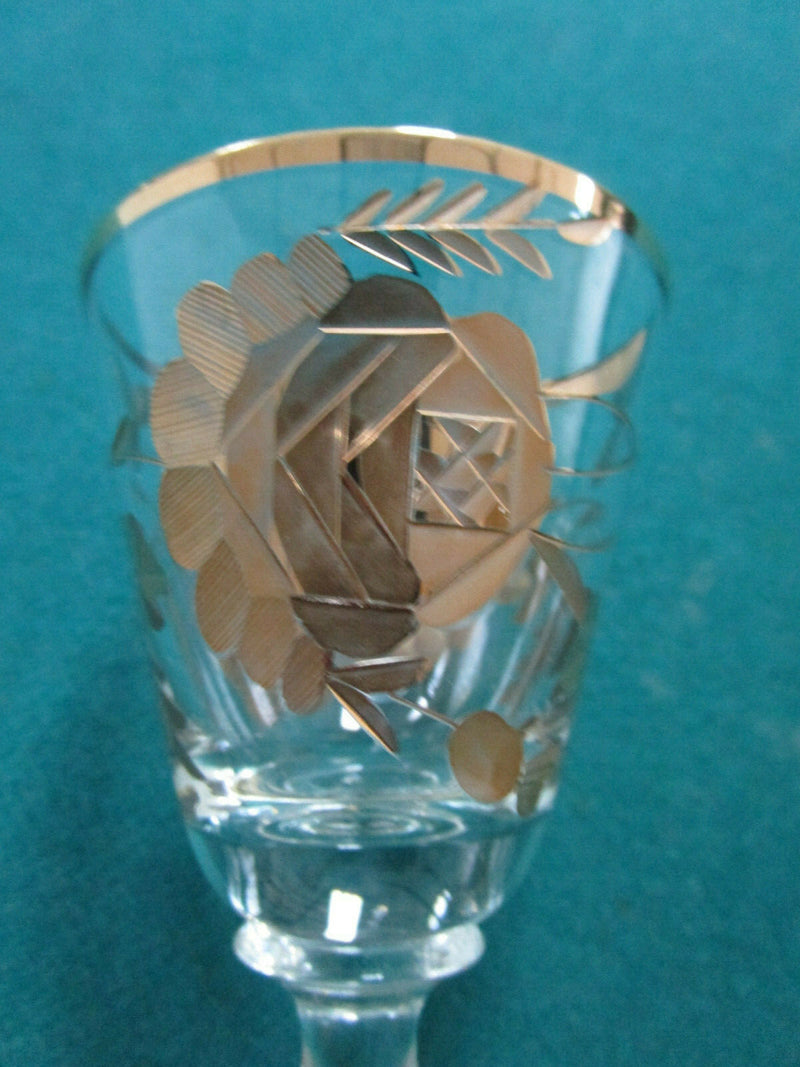 CORDIAL SHOT CRYSTAL GLASSES SET GOLD ETCH PURPLE CLEAR ETCH CERAMIC PICK ONE