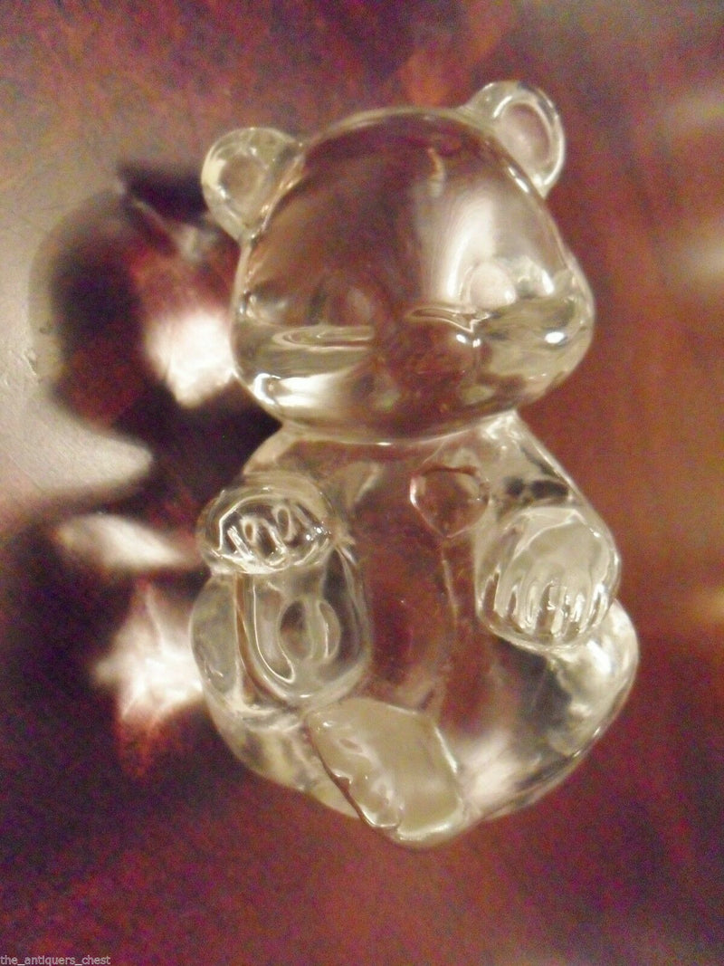 Fenton Glass Birthday Bear Paperweight, Purple Heart / Gold Star Pick 1