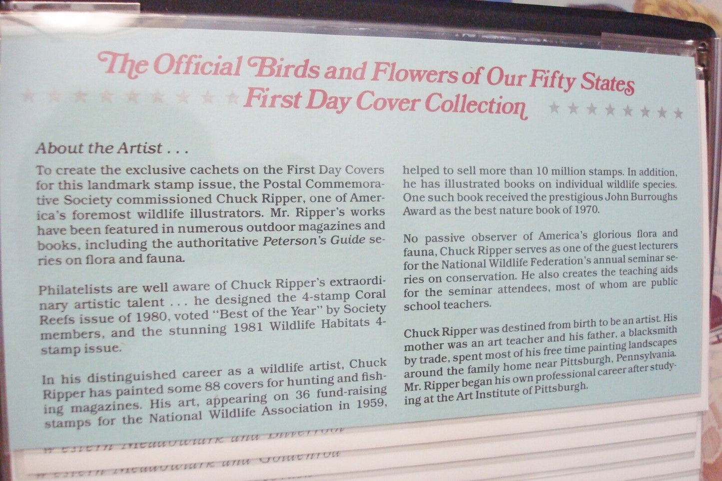 1982 Birds & Flowers of Our Fifty States,Postal Commemorative Society, NEW [6]