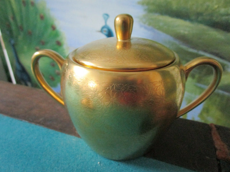 Fine China Pickard Gold Entrusted Engraved Set Tray Creamer Sugar [40H]
