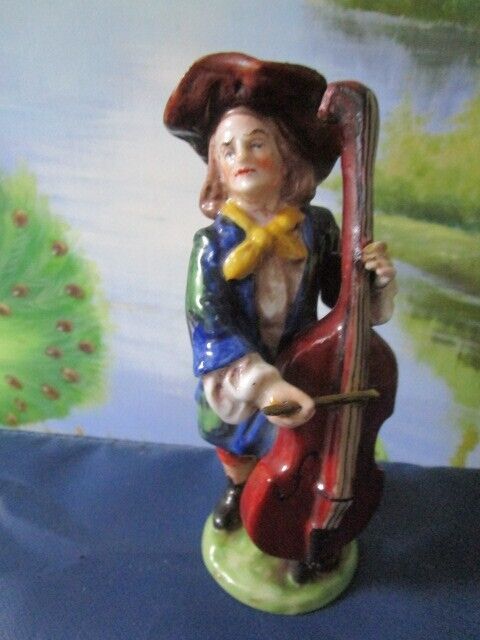 1880''s Capodimonte 19thC Porcelain Figurine Musician #3 Cello Player