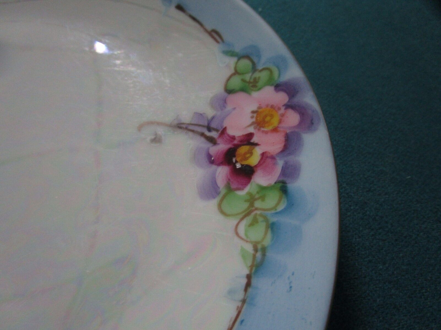 THOMAS BAVARIA COLLECTOR LUSTERWARE BLUE PLATE SIGNED BY ARTIST 7 3/4" ^^