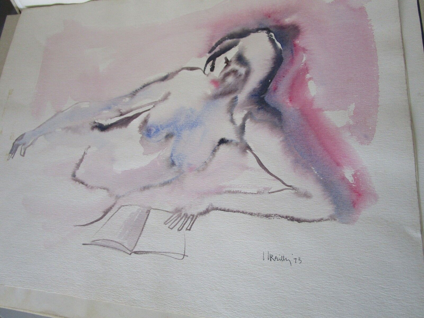 W. REILLY 7 ORIGINAL WATERCOLOR ON PAPER NO FRAMES AROUND 19 X 13"