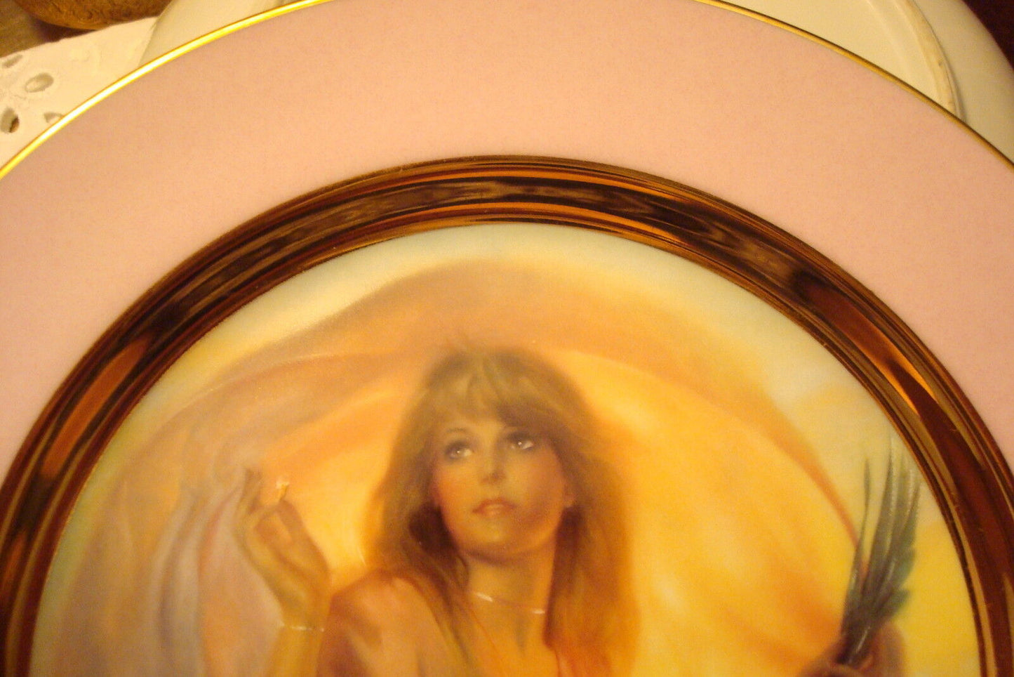 "Morning Glow" American Indian  PLATE gorgeous gold and pink BY ALAN MURRAY