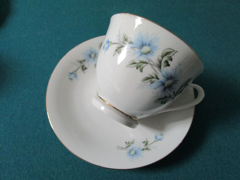 Tea Time Cups Saucers Roses - Lefton - Old Royal England - Blue Flowers Pick1 ^^