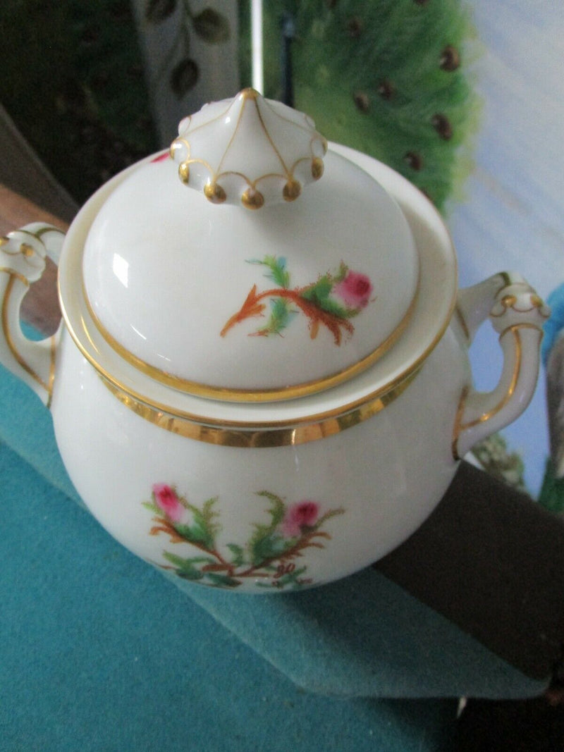 Haviland Limoges Antique Moss Rose Scott Cup Saucer Plates Pitcher Sugar Pick1 ^