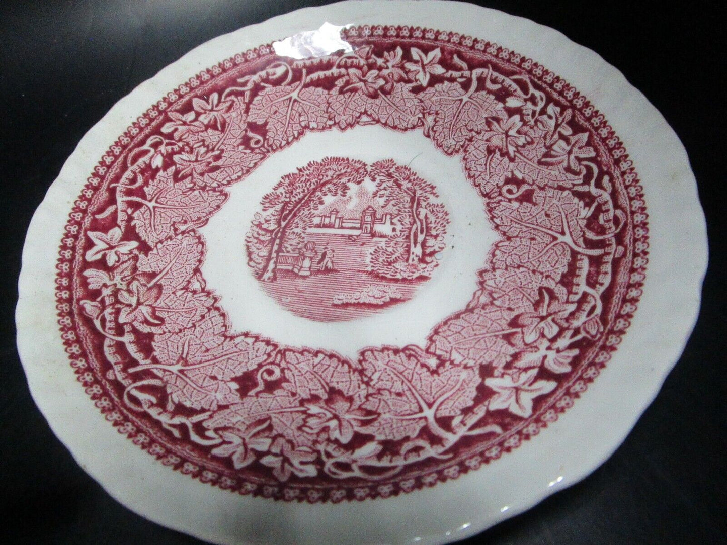 MASON'S ENGLAND RED TRANSFERWARE "VISTA" CUPS SAUCER