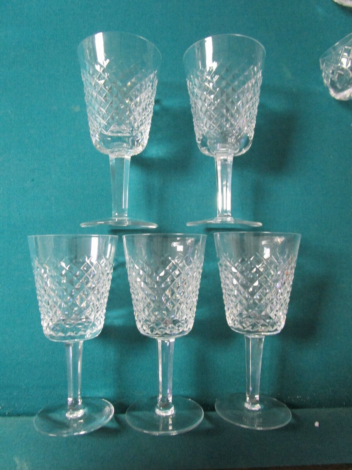 WATERFORD ALANA PATTERN INCISED MARK WINE AND WATER GOBLETS PICK 1 SET