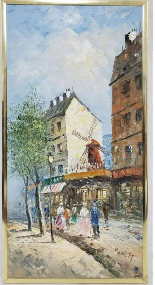 Caroline Currie Burnett American artist OIL PAINTING PARIS STREET