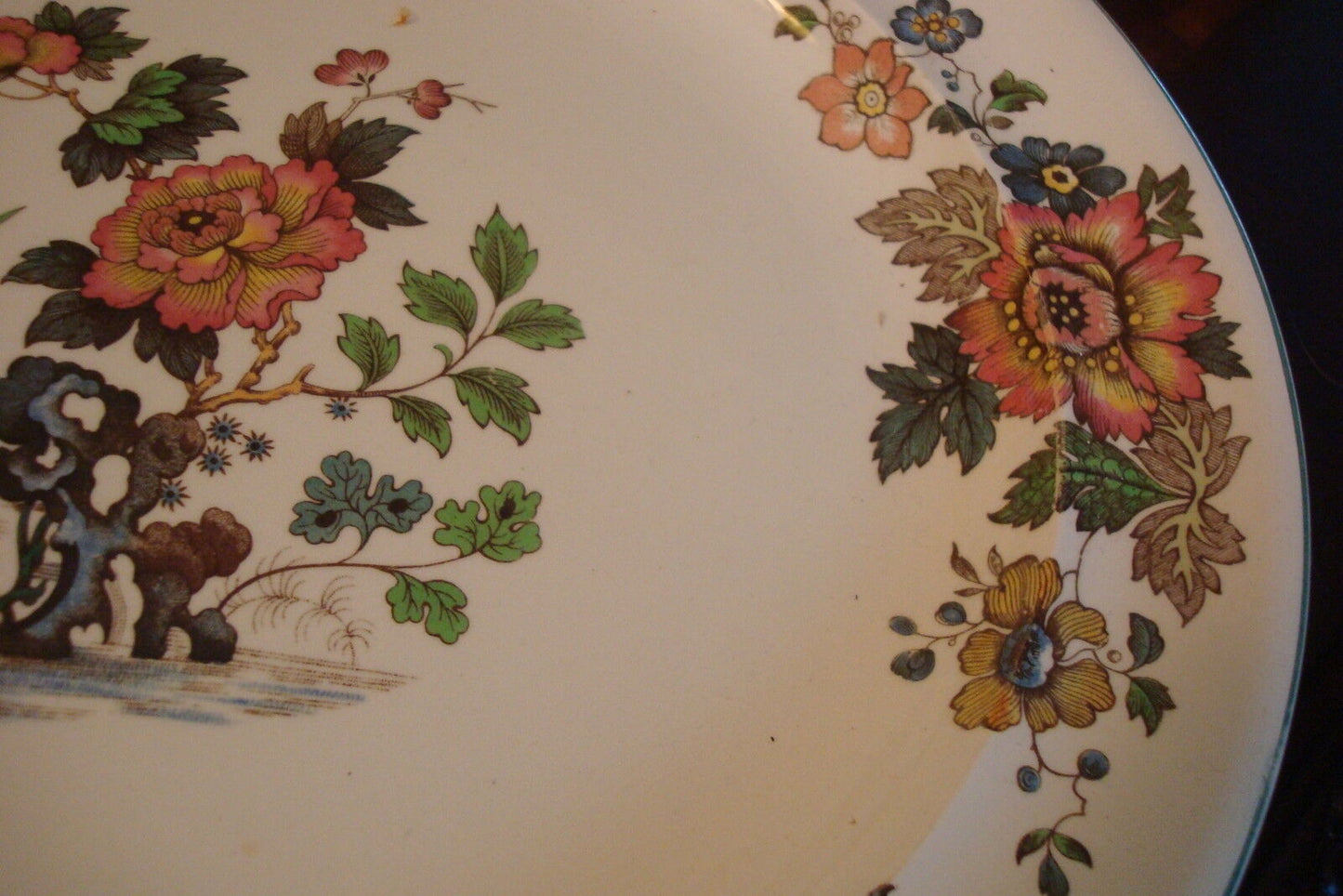 Wedgwood EASTERN FLOWERS TKD 426 Large Oval TRAY 17" ORIGINAL