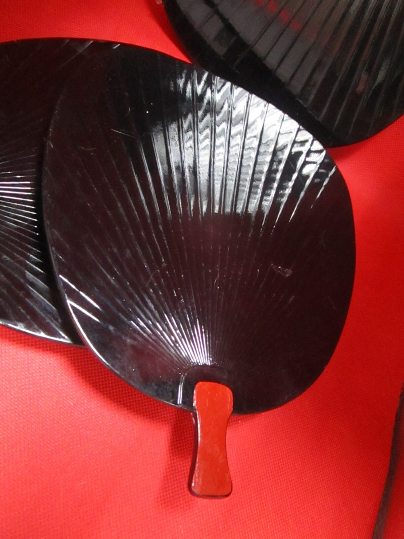 Japanese 3 fan lacquer trays BY LORD AND TAYLOR