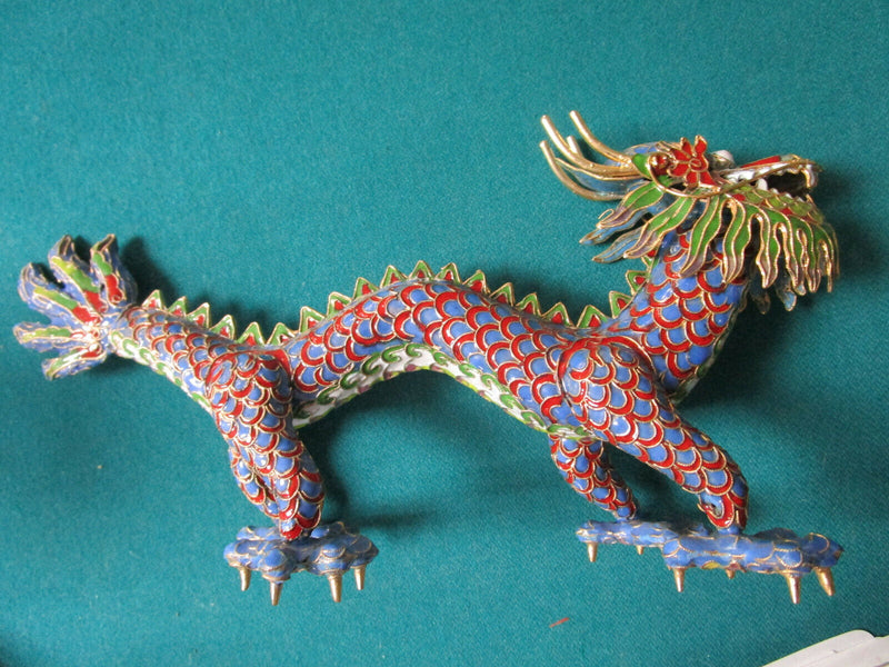 CHINESE SERPENT DRAGON GOLDEN FILIGREE HAND PAINTED ON RESINE BASE pick one