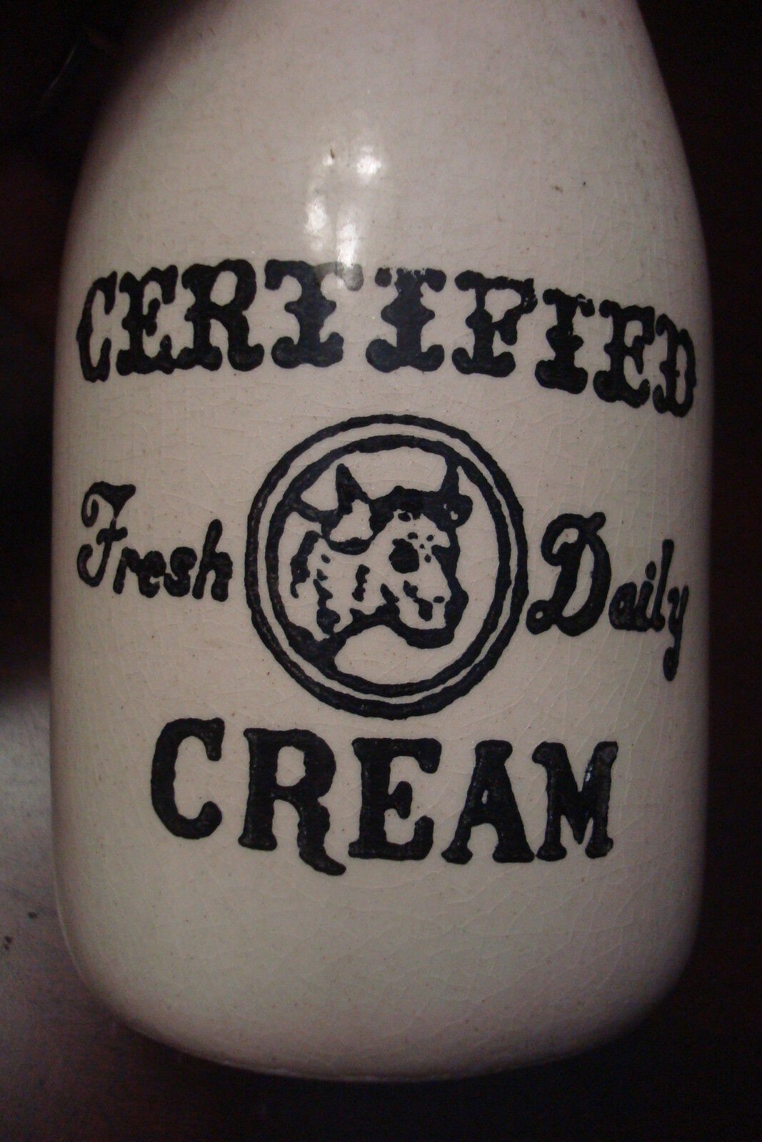 Vintage Milk Bottle Certified Fresh Daily Cream Dairy Cream Bottle RARE