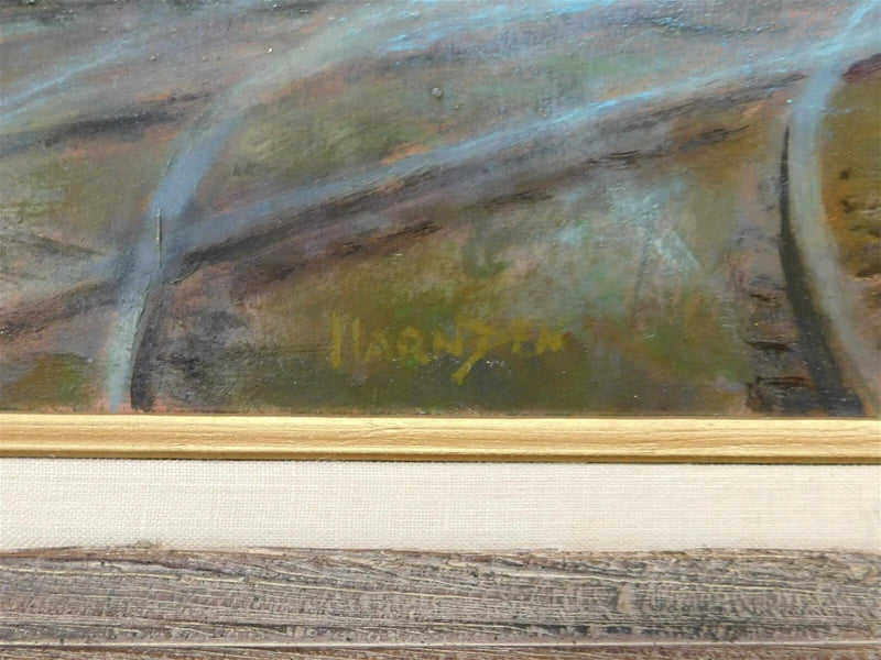 ORIGINAL OIL BOARD William Harnden (American 1920-1983) NIGHT TIME TRAIN